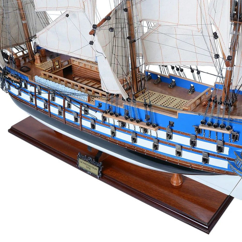 Hand Painted Model Boat (624653) - White / Blue