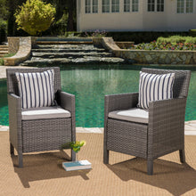 Load image into Gallery viewer, Outdoor Rattan Dining Chair With Straight Legs And Sloped Arms
