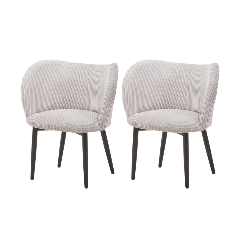 Dining Chair With Curved Padded Back (Set of 2) - Gray
