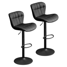 Load image into Gallery viewer, Faux Leather Aluminum Swivel Bar Chairs (Set of 2) (724338) - Black
