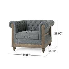 Load image into Gallery viewer, Fabric Upholstered Club Chair With Scrolled Tuxedo Arms
