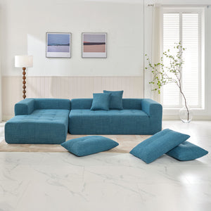 110*69" Modular Sectional Living Room Sofa Set, Modern Minimalist Style Couch, Installation-free sofa, Upholstered Sleeper Sofa for Living Room, Bedroom, Salon, 2 PC Free Combination, L-Shape, Linen