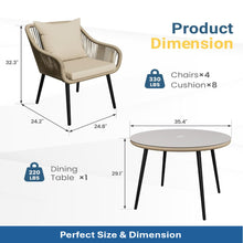 Load image into Gallery viewer, 5 Piece Twisted Rattan Patio Dining Set With Table
