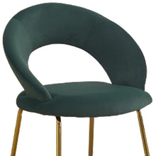 Load image into Gallery viewer, Boucle Metal Curved Back Dining Side Chair - Green / Gold
