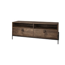 Load image into Gallery viewer, Solid Wood Console Table With Shelves - Brown And Black
