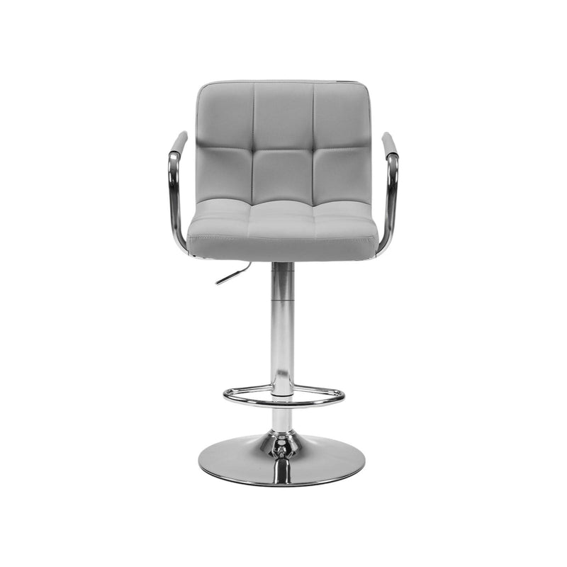Faux Leather Swivel Bar Chairs (Set of 2) (745413) - Gray / Silver