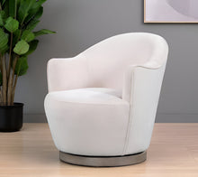 Load image into Gallery viewer, 27" Contemporary Fabric Swivel Barrel Chair - Off White
