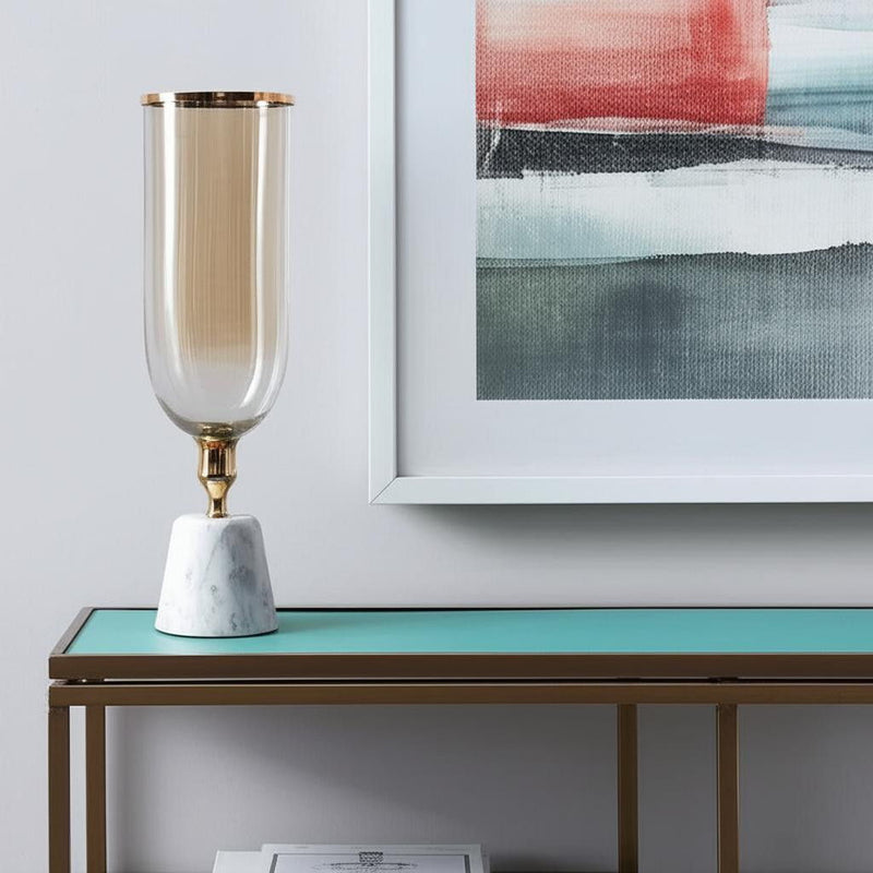 Marble Table Vase (565436) - Gold / White