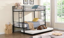 Load image into Gallery viewer, METAL Bunk Bed with trundle  Black
