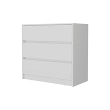 Load image into Gallery viewer, Manufactured Wood Three Drawer No Handles Dresser - White
