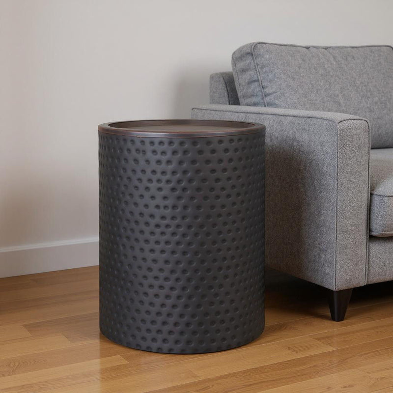 21" Round Metal End Table - Copper