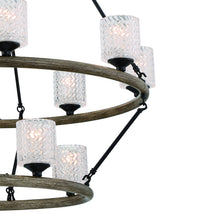 Load image into Gallery viewer, Candle Style Twelve Light Metal Dimmable Chandelier With Shades - Black
