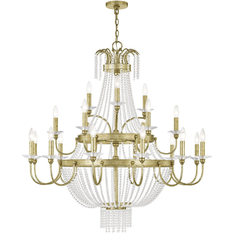 Multi Light Dimmable Chandelier With Shades - Gold