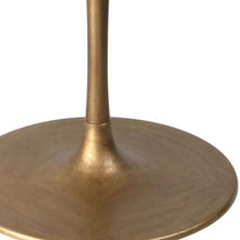 Load image into Gallery viewer, 47" Rounded Steel Pedestal Base Dining Table - White / Gold

