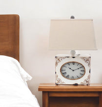 Load image into Gallery viewer, Vintage Metal Clock Base Table Lamp - White
