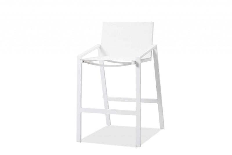 Stainless Steel Counter Height Bar Chair - White