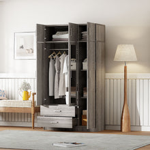 Load image into Gallery viewer, Modern 3 Door Mirror Wardrobe With 2 Drawers And Top Cabinet
