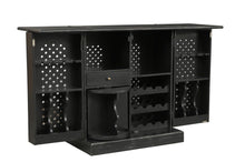 Load image into Gallery viewer, Solid Wood Carved Floral Bar Cabinet With Two Doors One Drawer (727848) - Black
