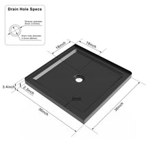 Load image into Gallery viewer, Shower Base, Anti Slip Center Drain Double Threshold - Black

