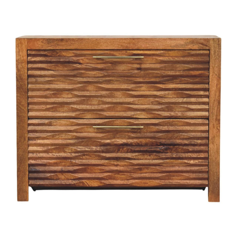 Round Accent Cabinet With Two Drawers (738393) - Brown