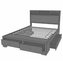 Load image into Gallery viewer, Queen Size Bed With Storage Drawers And Headboard - Brown Mix
