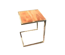Load image into Gallery viewer, Stylish Wood And Metal C Shaped Nesting End Tables (Set of 3) - Brown Natural
