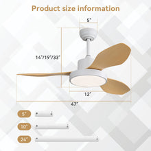 Load image into Gallery viewer, Ceiling Fan With 22W LED Light And Remote Control 6 Speeds Reversible DC Motor For Living Room - White
