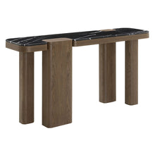 Load image into Gallery viewer, Dana - Console Table - Faux Marble Top, Black &amp; Dark Walnut

