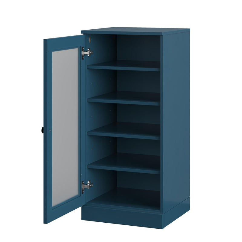 Ten Pair Solid Woodshoe Storage Cabinet (752263) - Teal Blue