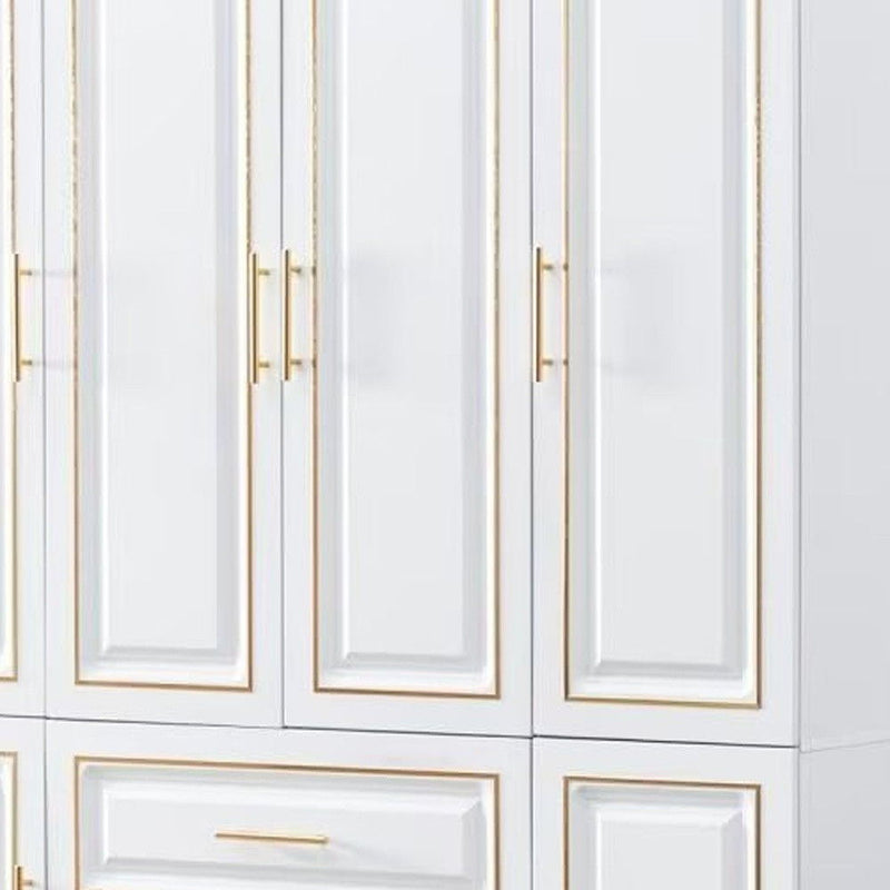 79" Six Door Two Drawer Combo Dresser - Gold And White
