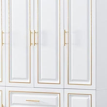 Load image into Gallery viewer, 79" Six Door Two Drawer Combo Dresser - Gold And White
