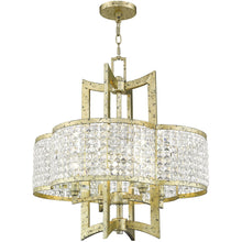 Load image into Gallery viewer, 24" Four Light Metal Dimmable Chandelier With Shades - Gold / Clear
