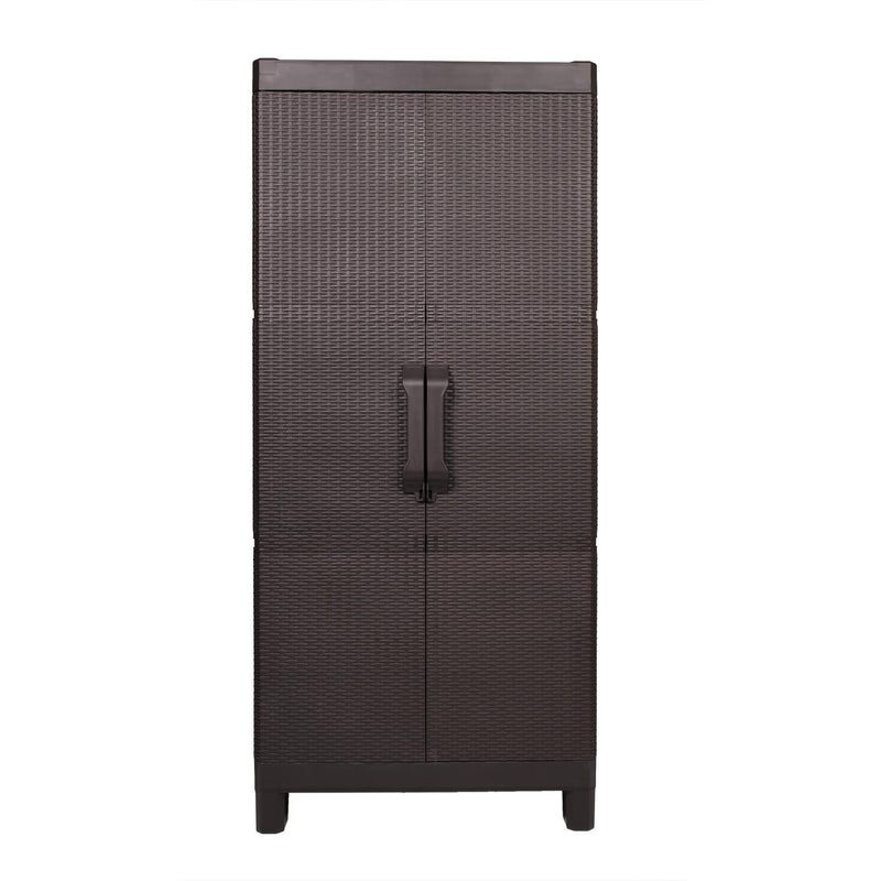 Plastic Square Accent Cabinet With Two Doors (738473) - Espresso