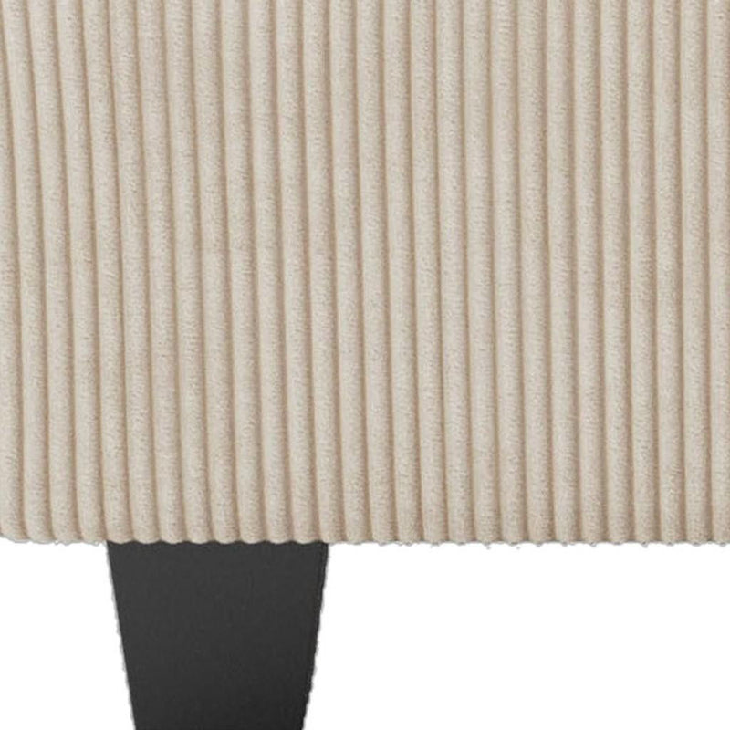 Corduroy Storage Ottoman - Beige / Black