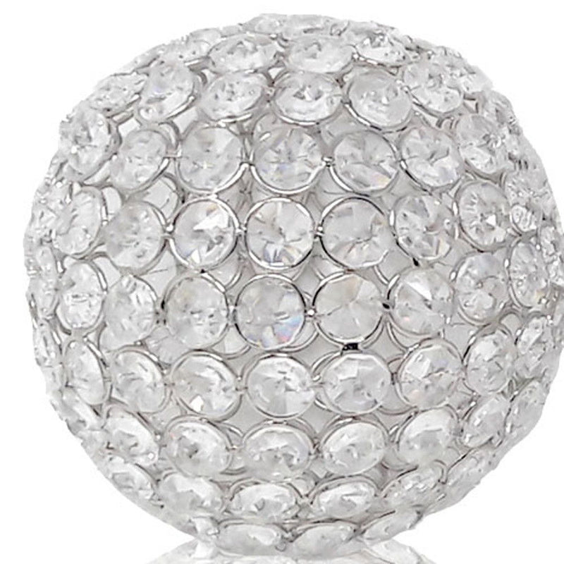 Decorative Orb Tabletop Sculptures (Set of 2) (373745) - Clear / Silver