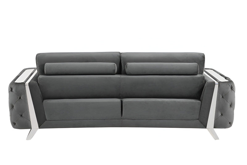 Sofa With Silver Legs - Gray