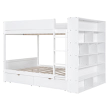 Load image into Gallery viewer, Full over Full Bunk Bed With 2 Drawers and Multi-layer Cabinet, White
