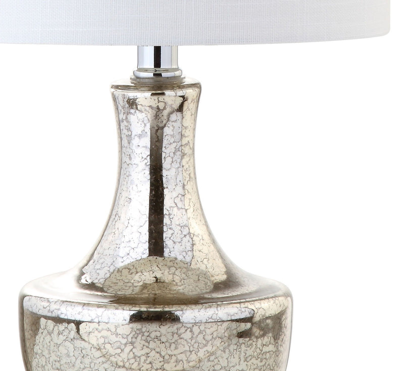 20" Novelty Bedside Lamp With Drum Shade - Silver