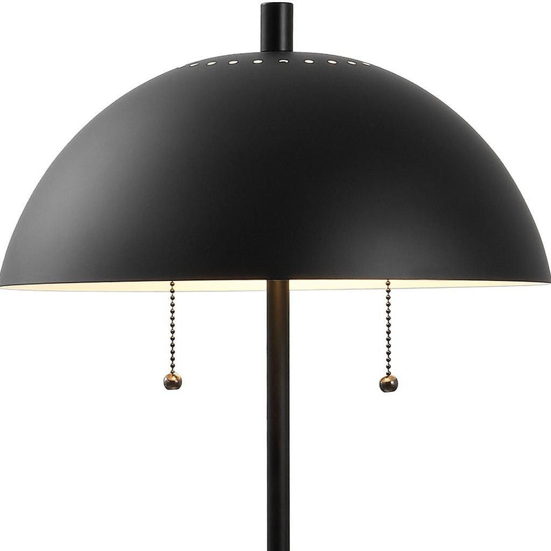 Round Table Lamp LED With Globe Shade - Black