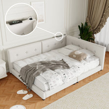 Load image into Gallery viewer, Modern Upholstered Platform Bed With USB Ports And LED Belt

