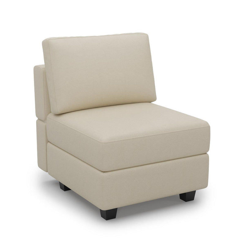 Faux Leather Lounge Chair With Storage - Beige