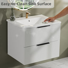 Load image into Gallery viewer, Modern Wall Mounted Floating Bathroom Vanity With Sink And Drawers
