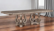 Load image into Gallery viewer, 76" Solid Wood Double Pedestal Base Dining Table - Champagne
