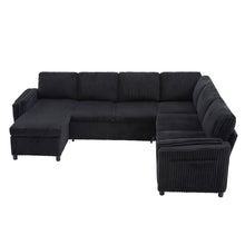 Load image into Gallery viewer, Convertible U-Shaped Sectional Sofa Bed With USB Ports And Storage
