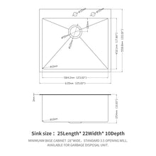 Load image into Gallery viewer, Topmount Kitchen Sink 16 Gauge, Single Bowl
