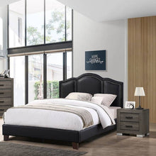 Load image into Gallery viewer, Full Size Bed With Unique Headboard - Black
