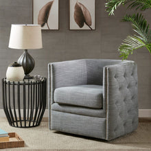 Load image into Gallery viewer, Capstone - Swivel Barrel Chair With Nailhead Accents And Button Tufting
