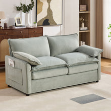 Load image into Gallery viewer, Modern Loveseat Sofa, Upholstered Couch With Side Storage Pockets
