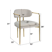 Load image into Gallery viewer, Zayn - Arm Chair (Set of 2) - Beige / Gold
