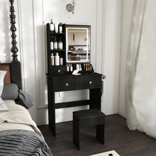 Load image into Gallery viewer, Modern Small Vanity Desk With 3 LED Lighting Modes, 3 Drawers
